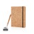 A5 kurken notitieboek incl. touchscreen pen, bruin