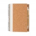 Cork spiral notebook with pen, white