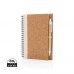 Cork spiral notebook with pen, white