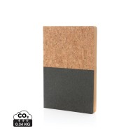 A5 kurk en kraft notitieboek, zwart
