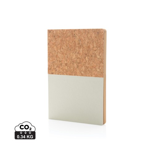 A5 cork & kraft notebook, off white