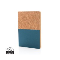 A5 kurk en kraft notitieboek, blauw