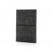 A5-Softcover-Notizbuch aus GRS zertifiert recyceltem Filz, schwarz A5-Softcover-Notizbuch aus GRS zertifiert recyceltem Filz, schwarz