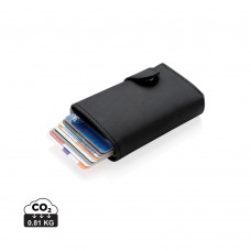 Standard aluminium RFID cardholder with PU wallet, black