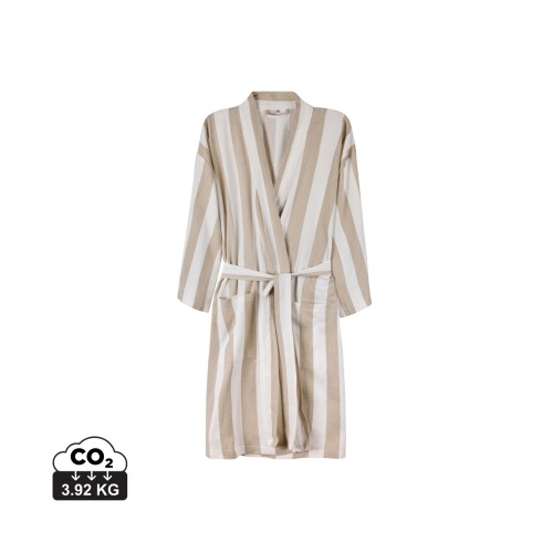 VINGA Ornos GRS Hamam-Bademantel S/M. beige, weiß