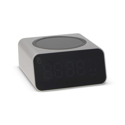 Xoopar Reddi Charge PD klok met draadloze oplader, Licht Grijs