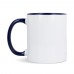 Mok subli Oslo gekleurde binnenkant & handvat 300ml, Wit / Donkerblauw