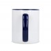 Mok subli Oslo gekleurde binnenkant & handvat 300ml, Wit / Donkerblauw
