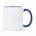 Mug subli Oslo colored inside & handle 300ml, White / Blue