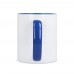 Mug subli Oslo colored inside & handle 300ml, White / Blue