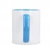 Mug subli Oslo colored inside & handle 300ml, White / Light Blue