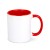Mok subli Oslo gekleurde binnenkant & handvat 300ml, Wit / Rood