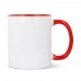 Mok subli Oslo gekleurde binnenkant & handvat 300ml, Wit / Rood