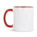 Mok subli Oslo gekleurde binnenkant & handvat 300ml, Wit / Rood