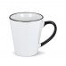 Mok subli Melbourne gekleurde rand & handvat 300ml, Wit / Zwart