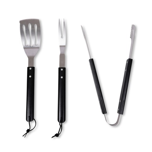 Sagaform Fredde BBQ set 3-delig, Zwart / Zilver