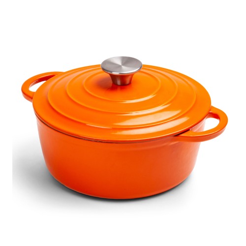 Orrefors Jernverk Large Enamelled Casserole 5L, Orange