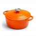 Orrefors Jernverk Large Enamelled Casserole 5L, Orange