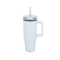 Miami mug with handle and straw 800ml, White
