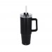 Miami mug with handle and straw 800ml, Black