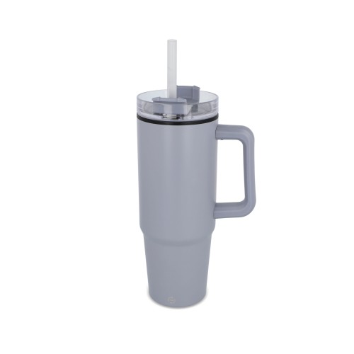 Miami beker met handvat en rietje 800ml, Grijs