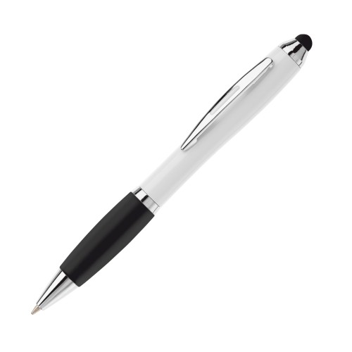 Balpen Hawaï stylus hardcolour, Wit / Zwart Balpen Hawaï stylus hardcolour, Wit / Zwart
