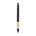 3-kleuren pen met bamboe grip, Zwart