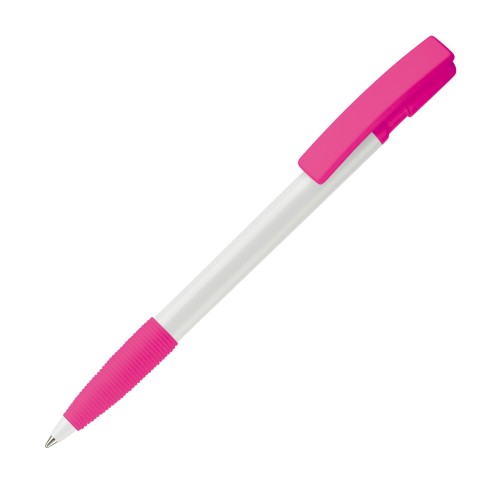 Balpen Nash grip hardcolour, Wit / Roze Balpen Nash grip hardcolour, Wit / Roze