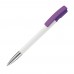 Balpen Nash metalen tip hardcolour, Wit / Paars