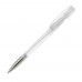 Balpen Nash metalen tip transparant, Transparant / Wit