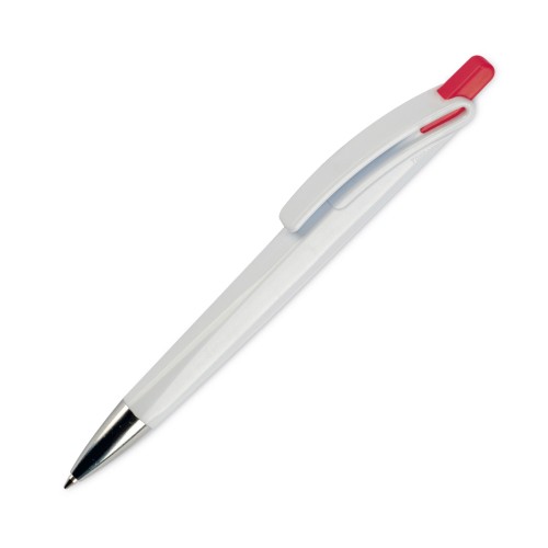 Ball pen Riva hardcolour, White / Red