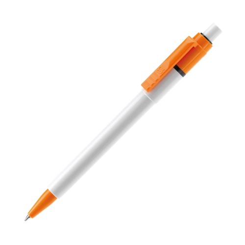 Ball pen Baron Colour hardcolour, White / Orange