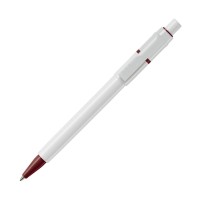 Ball pen Baron hardcolour (RX210 refill), White / Dark Red