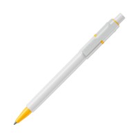 Ball pen Baron hardcolour (RX210 refill), White / Yellow