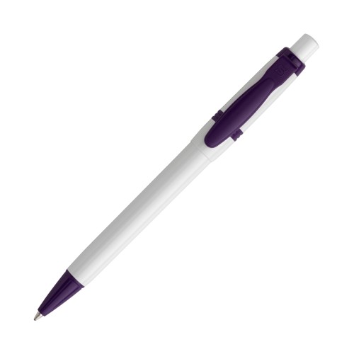 Ball pen Olly hardcolour, White / Purple