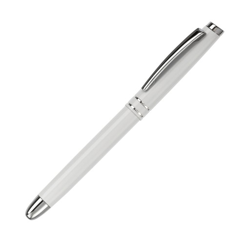 Rollerball two stripes aluminium, Wit