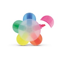 Textmarker Blume mit 5 Farben, Ecru / Weiss