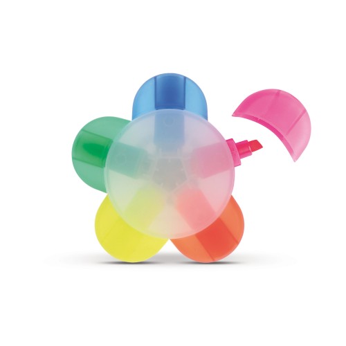 Textmarker Blume mit 5 Farben, Ecru / Weiss Textmarker Blume mit 5 Farben, Ecru / Weiss