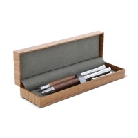 Balpen en rollerball set walnoot hout, Hout