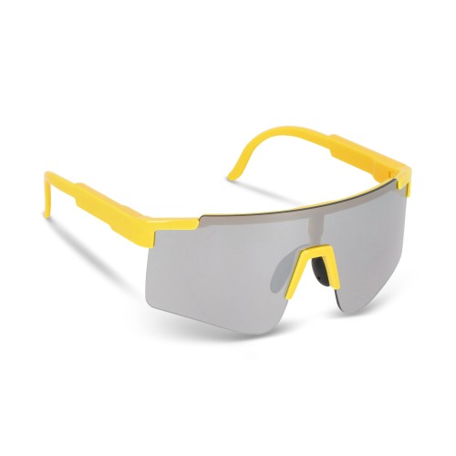 Tom R-PC sportzonnebril met spiegelende glazen UV400, Fluor assorti / Geel