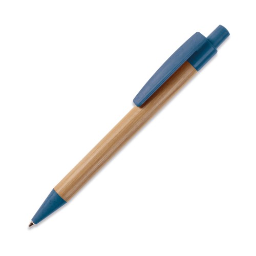 Ball pen bamboe met tarwestro, Blauw