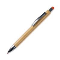 Ball pen New York bamboo with stylus, Orange