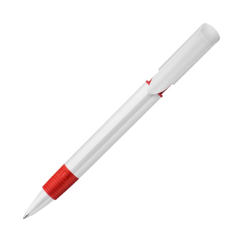 Ball pen S40 Grip hardcolour, White / Red