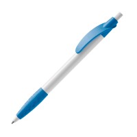 Cosmo ball pen rubber grip HC, White / Light Blue