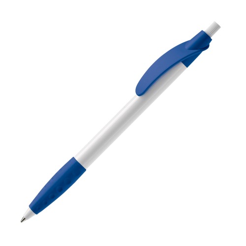 Cosmo ball pen rubber grip HC, White / Royal Blue