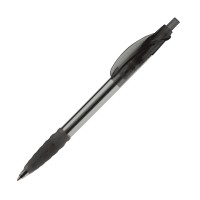 Cosmo ball pen transparent rubber grip, Transparent / Black