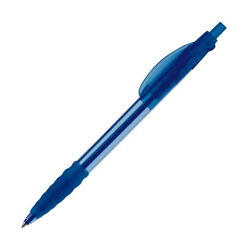 Cosmo ball pen transparent rubber grip, Transparent / Blue
