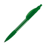 Cosmo ball pen transparent rubber grip, Transparent / Green