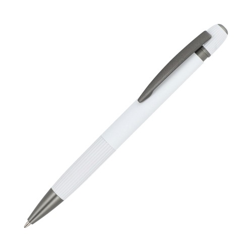 Aluminium-Kugelschreiber Toulouse Softtouch, Weiss