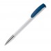 Balpen Deniro metalen tip hardcolour, Wit / Donkerblauw